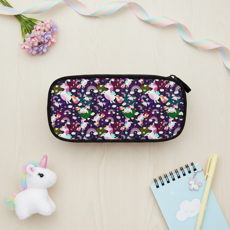 like a unicorn pencil case - flat-lay