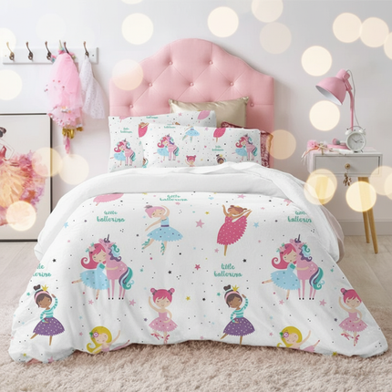 little ballerina allover unicorn bedding - lifestyle