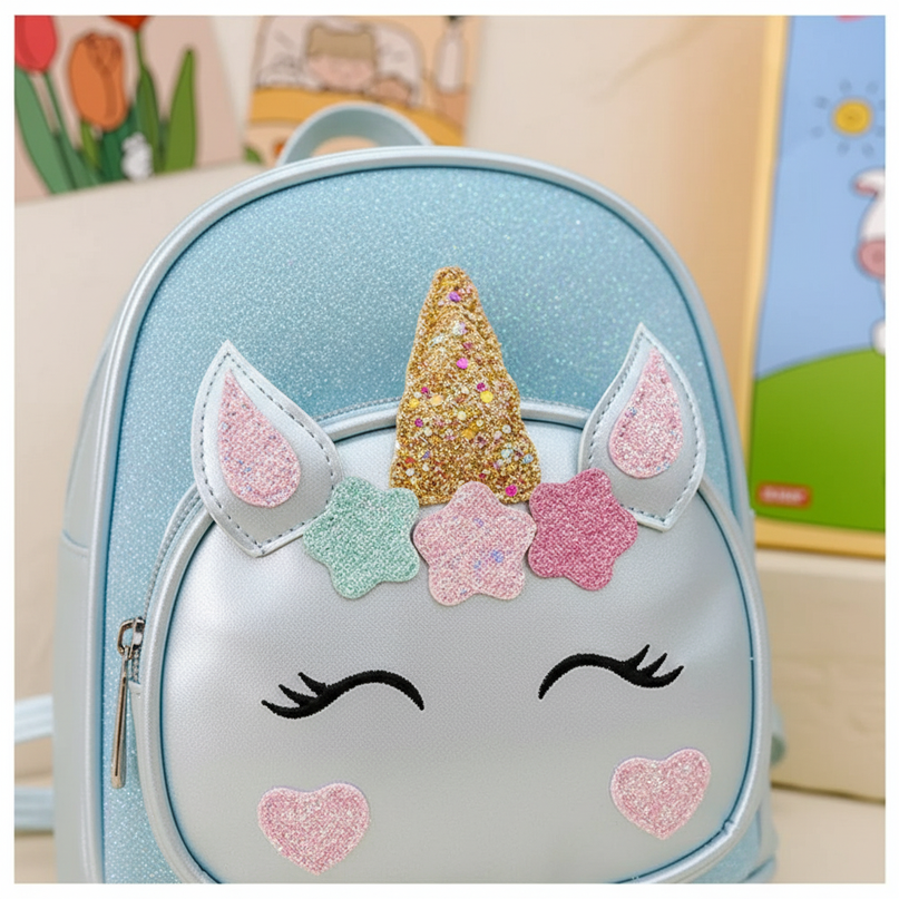 little girl unicorn backpack - detail