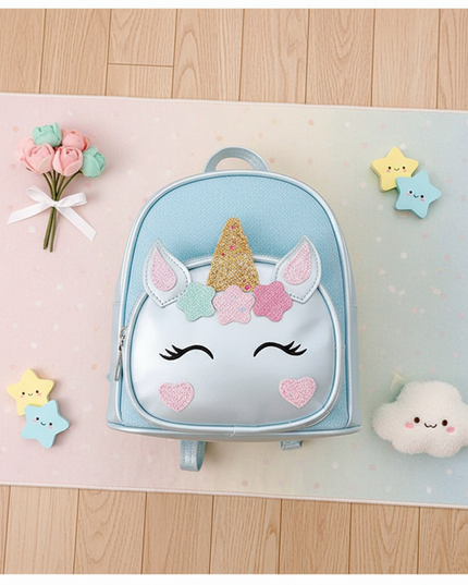 little girl unicorn backpack - flat-lay