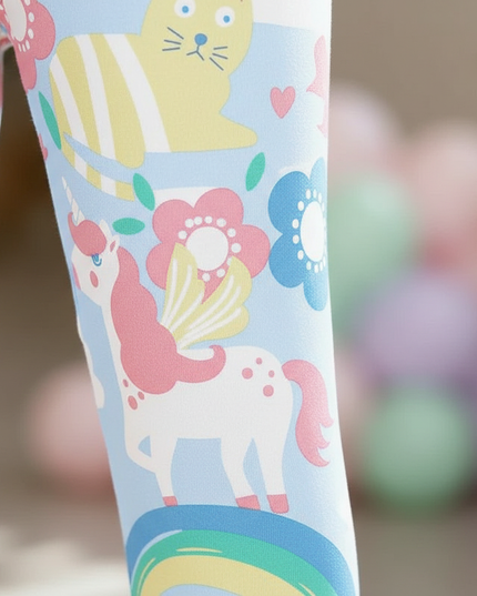 little girl unicorn leggings - detail
