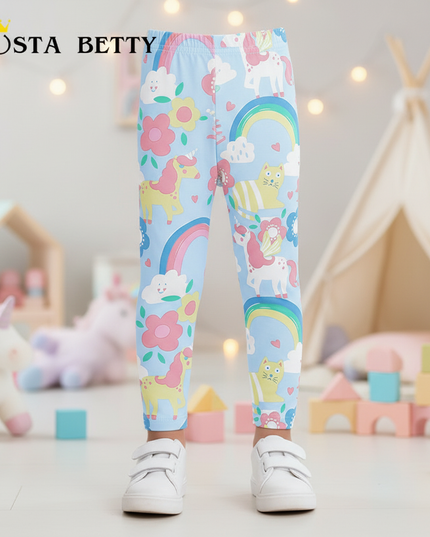 little girl unicorn leggings - lifestyle