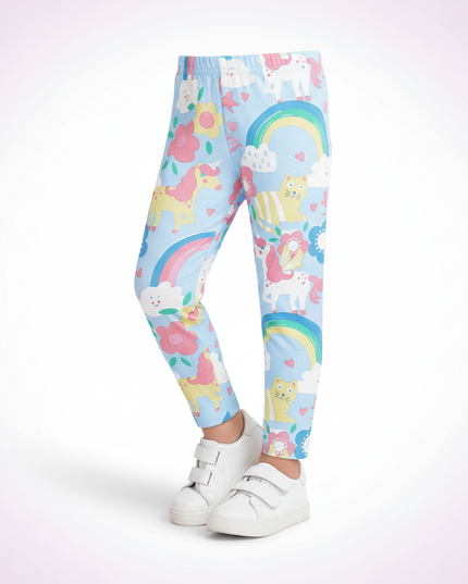 little girl unicorn leggings - white-bg
