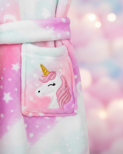 little girl unicorn robe - detail