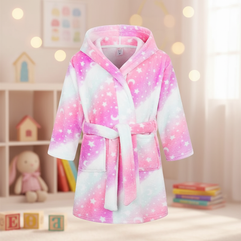 little girl unicorn robe - lifestyle