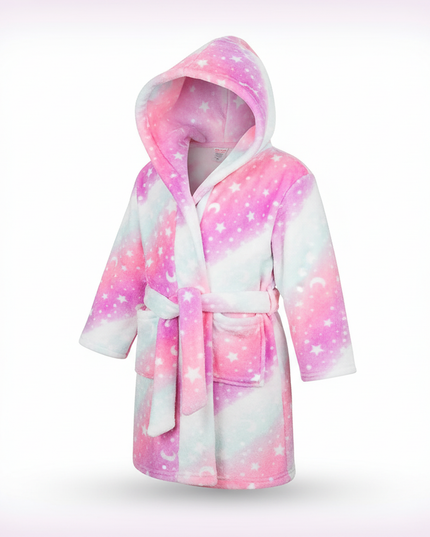 little girl unicorn robe - white-bg