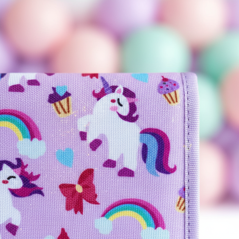 little girl unicorn wallet - detail