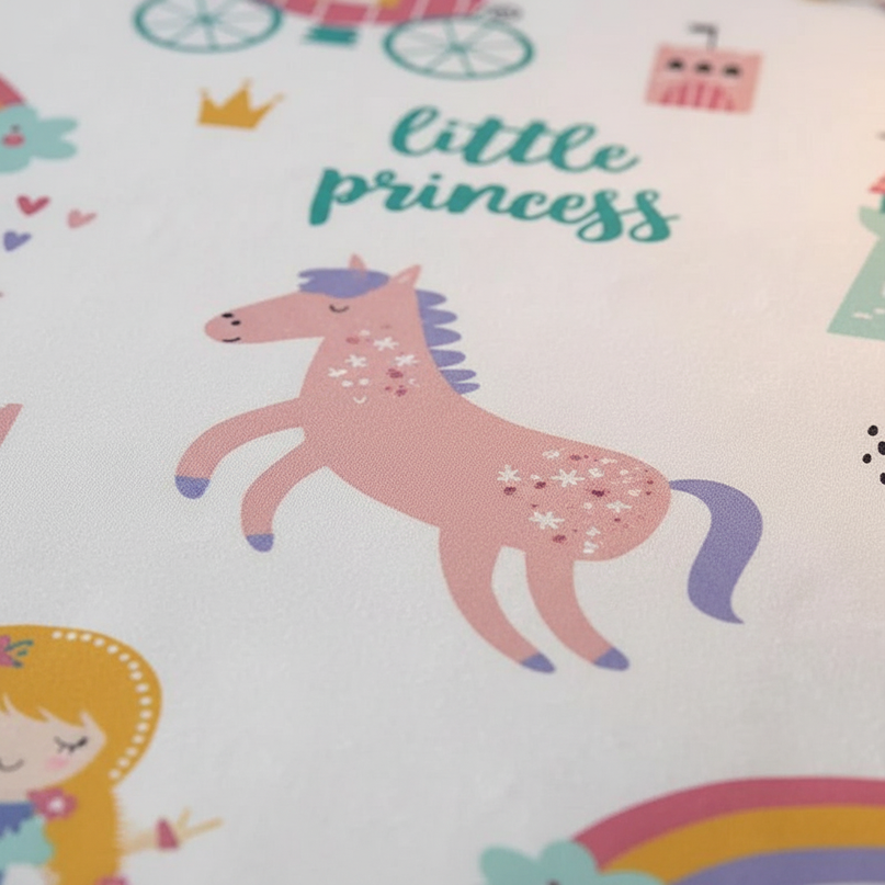 little princess unicorn bedding - detail