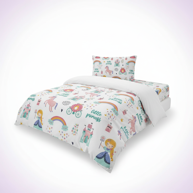little princess unicorn bedding - white-bg