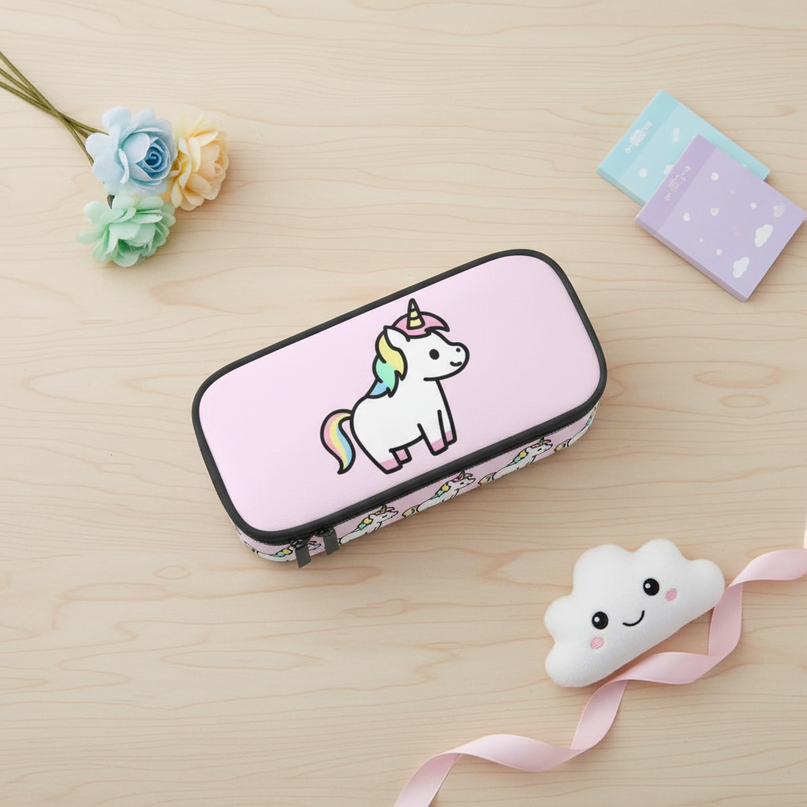 little uni unicorn pencil case - flat-lay