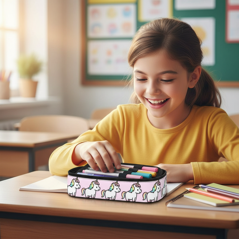 little uni unicorn pencil case - in-use