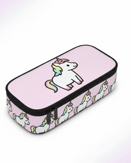 little uni unicorn pencil case - white-bg