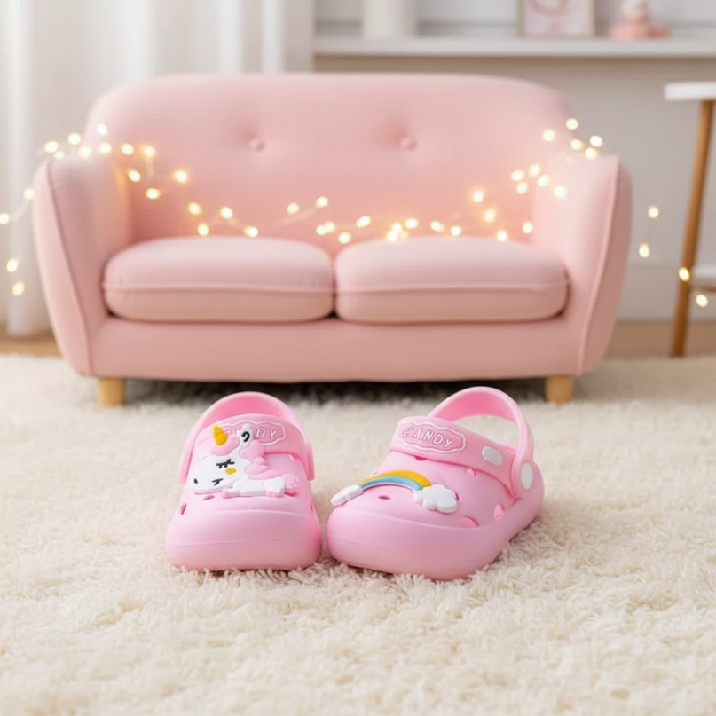 little unicorn slippers - lifestyle