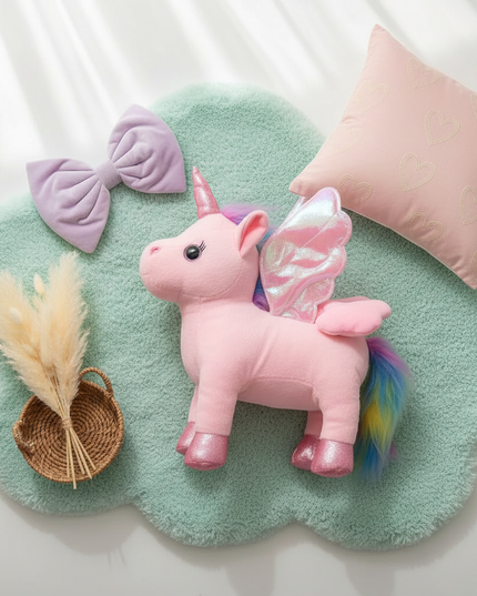 llama unicorn stuffed animal - flat-lay