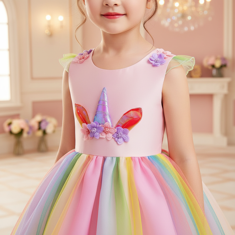 long unicorn dress - detail