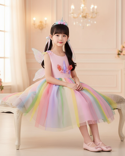 long unicorn dress - sitting