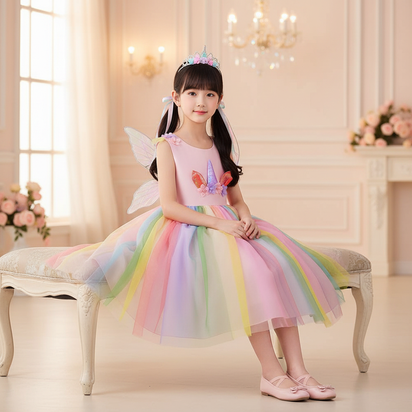 long unicorn dress - sitting