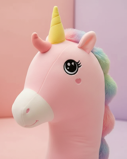 long unicorn plush toy - detail