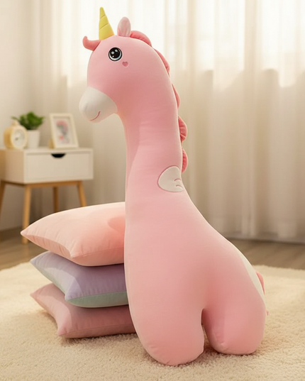 long unicorn plush toy - lifestyle