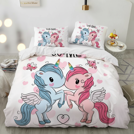 love couple heart unicorn bedding - lifestyle
