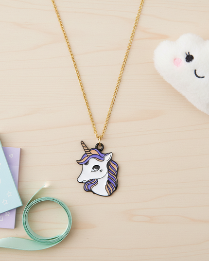 lovely unicorn necklace - flat-lay