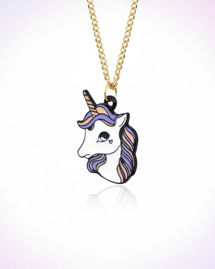 lovely unicorn necklace - white-bg
