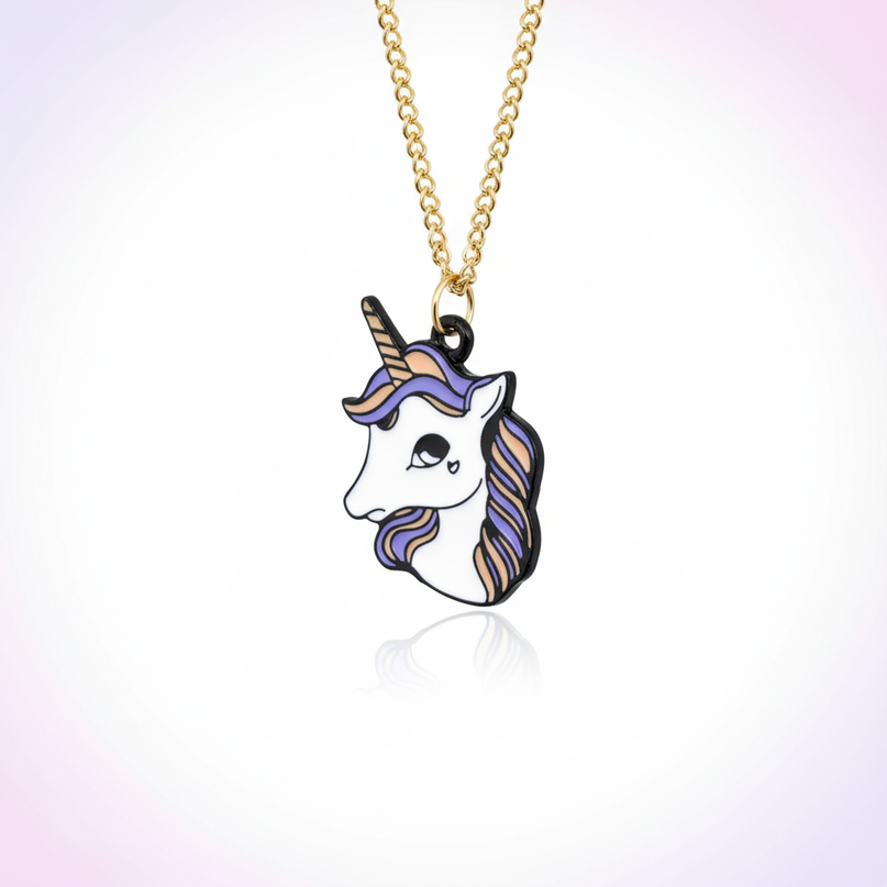 lovely unicorn necklace - white-bg