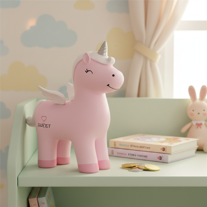 lovely unicorn piggy bank - lifestyle