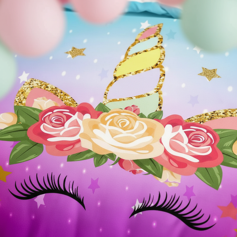 luminous lashes gradient unicorn bedding - detail