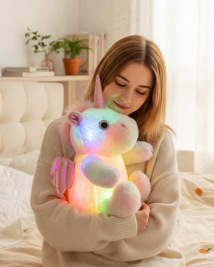 luminous unicorn plush - in-use
