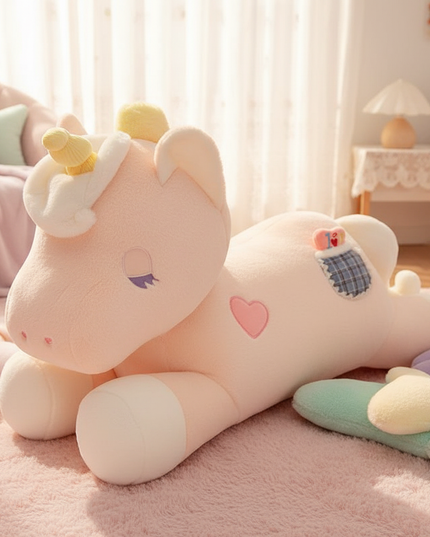 lying unicorn plush toy - lifestyle