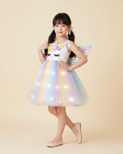 macaron unicorn led tutu dress set - front