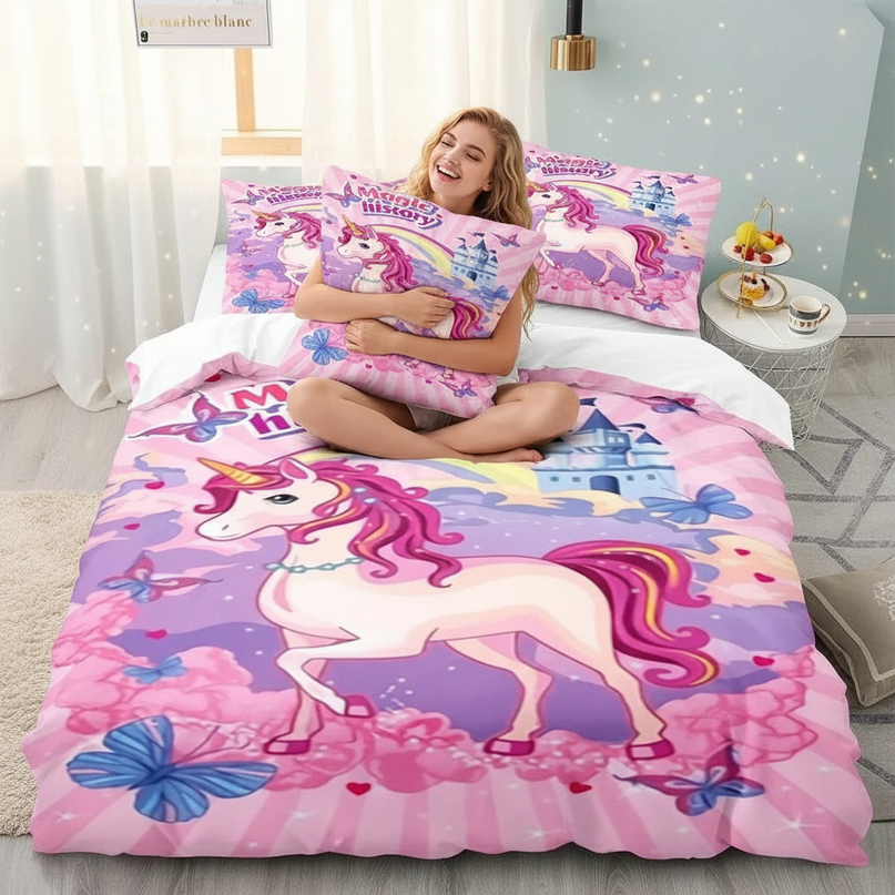 magic castle unicorn bedding - in-use