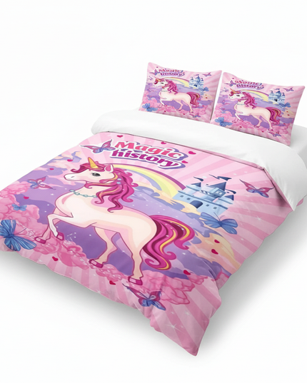 magic castle unicorn bedding - white-bg