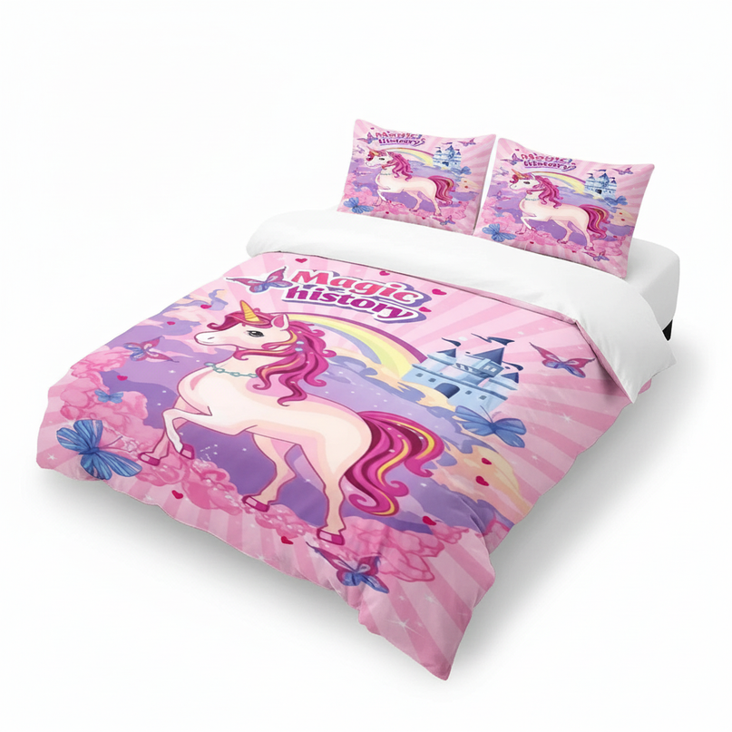 magic castle unicorn bedding - white-bg