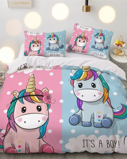 magic doodle allover unicorn bedding - lifestyle