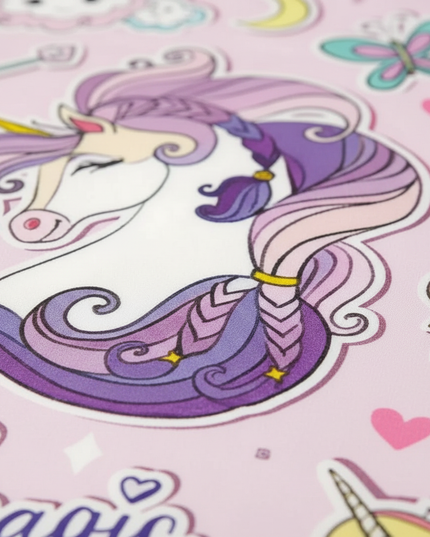magic unicorn doodle bedding - detail