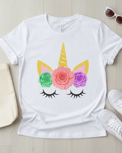 magic unicorn shirt women - flat-lay