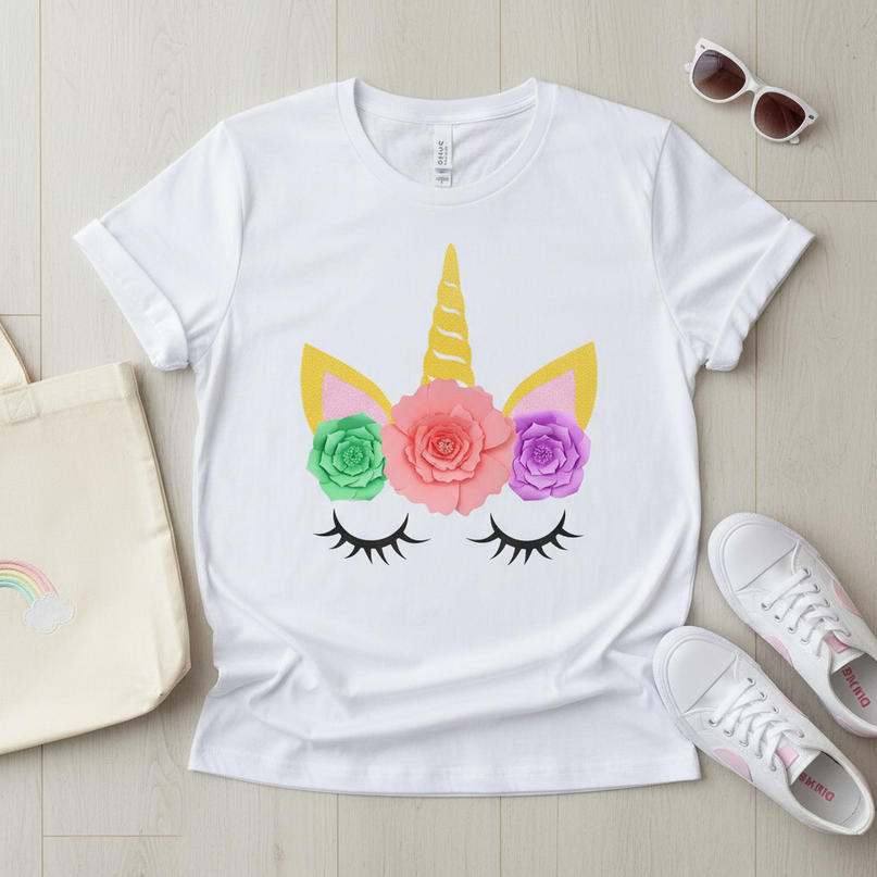 magic unicorn shirt women - flat-lay