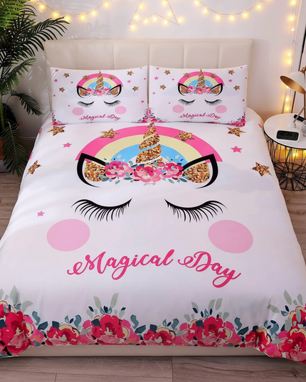 magical day floral unicorn bedding - lifestyle