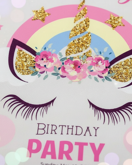magical party unicorn bedding - detail