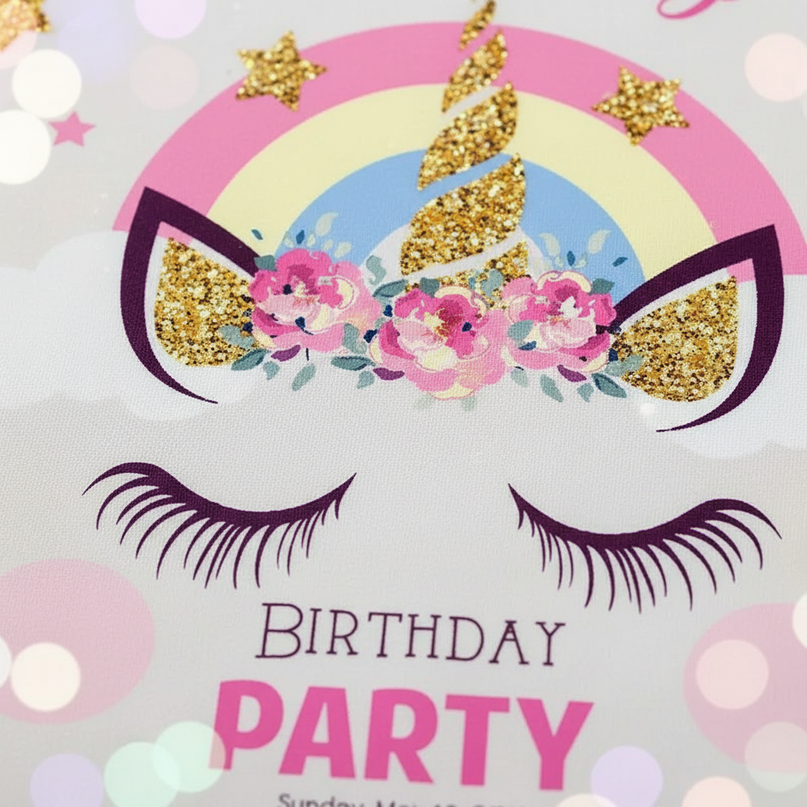 magical party unicorn bedding - detail