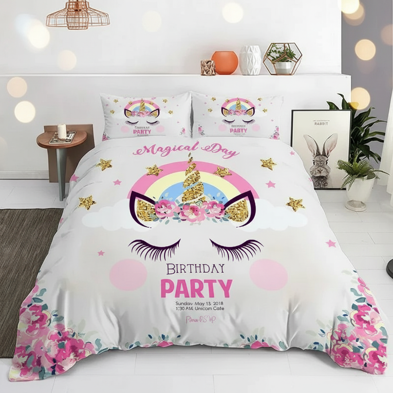magical party unicorn bedding - lifestyle