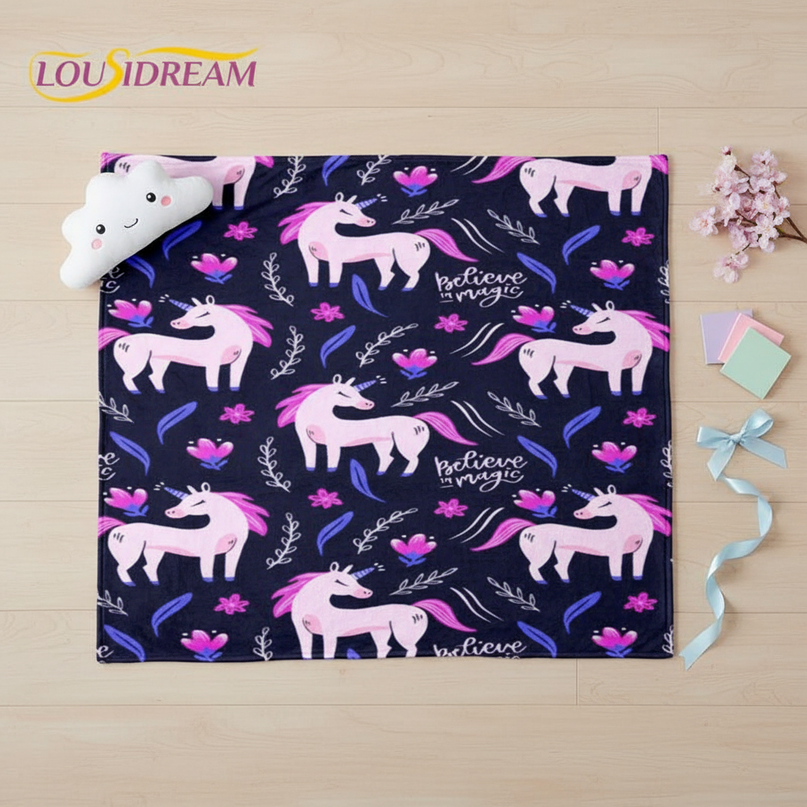 magical unicorn blanket - flat-lay