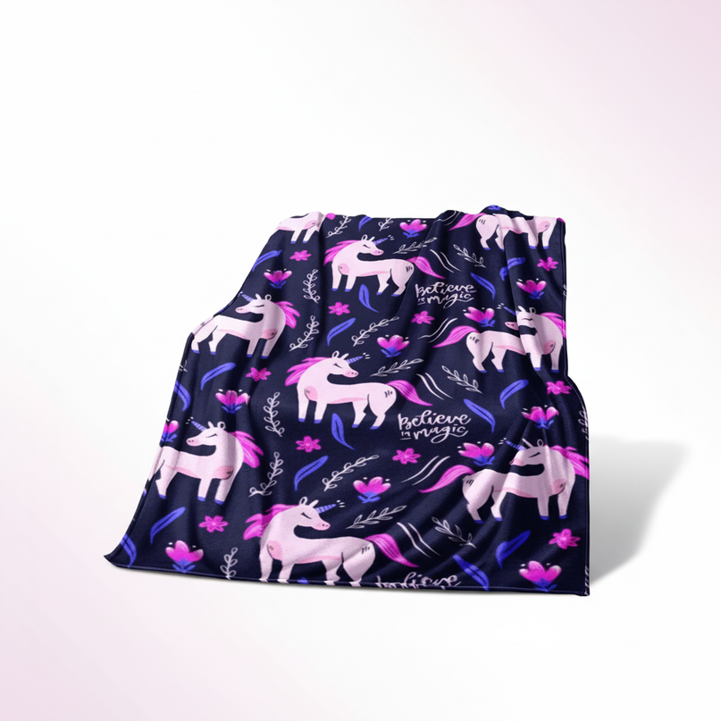 magical unicorn blanket - white-bg