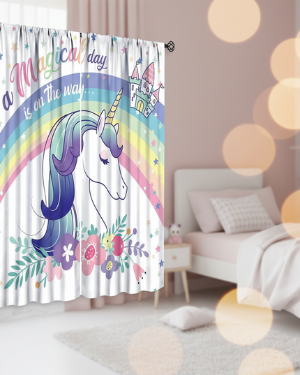 magical unicorn curtains - lifestyle