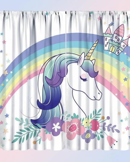 magical unicorn curtains - white-bg
