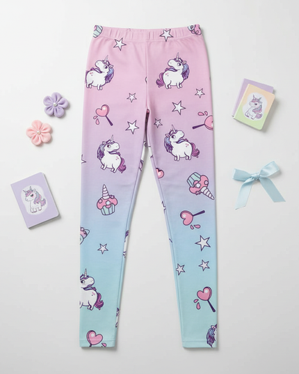 magical unicorn leggings - flat-lay