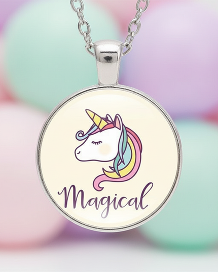 magical unicorn necklace - detail