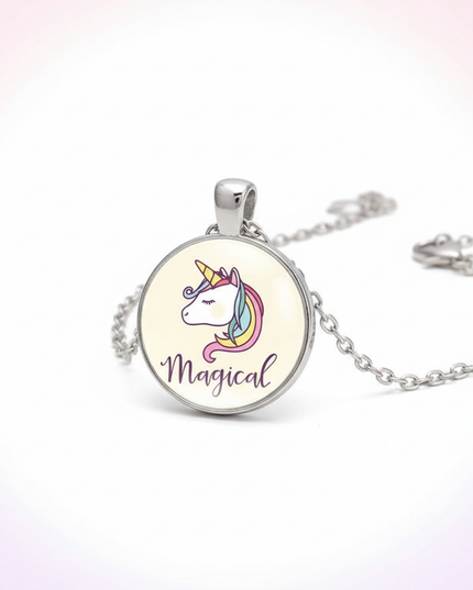 magical unicorn necklace - white-bg